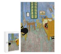 Jigsaw Puzzles 1000 PCS BLACK CAT MONET Bedroom Teenagers Puzzles Relax Games Difficult Challenge Unique Birthday And Xmas Gifts 1000 PCS