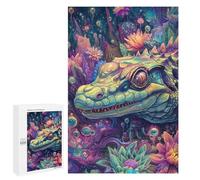 Jigsaw Puzzles 1000 PCS Colorful Fantasy Crocodile Artwork Jigsaws for Adults Puzzle But Fun And Humorous Every Piece Is Unique - Family Fun & Game Night 1000 PCS