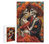 Jigsaw Puzzles 1000 PCS Day of The Dead Romance Jigsaw for Teenagers Improve Memory Difficult And Challenge Brainteaser Family Games 1000 PCS