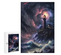 Jigsaw Puzzles 1000 PCS for Adults A Lighthouse in A Storm V4 Teenagers Puzzles Hands-on Game Precision Cutting Help The Brain Exercise 1000 PCS