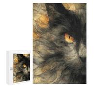Jigsaw Puzzles 1000 PCS for Adults Abstract Black Cat with Golden Eye Teenagers Puzzles Hands-on Game Precision Cutting Help The Brain Exercise 1000 PCS