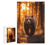 Jigsaw Puzzles 1000 PCS for Adults Bear Walking through Sunlit Forest Jigsaw Puzzle Anti-Stress Toys For Family Fun Deal As Gifts for The Whole Family 1000 PCS