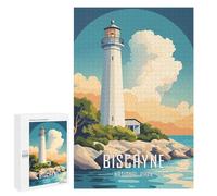 Jigsaw Puzzles 1000 PCS for Adults Biscayne National Park Lighthouse Teenagers Puzzles Hands-on Game Precision Cutting Help The Brain Exercise 1000 PCS