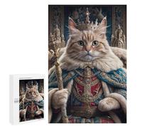 Jigsaw Puzzles 1000 PCS for Adults Cat King in Royal Attire Adult Jigsaw Puzzle Toy Wall Decor Analysis And Logic Challenging To Complete 1000 PCS