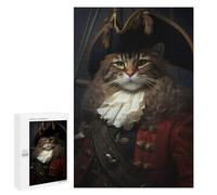 Jigsaw Puzzles 1000 PCS for Adults Cat Pirate in A Hat Adult Jigsaw Puzzle Toy Wall Decor Analysis And Logic Challenging To Complete 1000 PCS