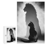 Jigsaw Puzzles 1000 PCS for Adults Cat with Lion Shadow Teenagers Puzzles Hands-on Game Precision Cutting Help The Brain Exercise 1000 PCS