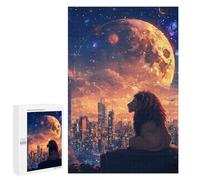 Jigsaw Puzzles 1000 PCS for Adults City Lion Moon Night Sky Jigsaws for Adults Puzzle Family Activities Challenging To Complete Learning Educational Toys 1000 PCS