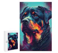 Jigsaw Puzzles 1000 PCS for Adults Colorful Rottweiler Portrait-1 Jigsaw for Adults Anti-Stress Toys A Work of Art Great Gift for Gaming 1000 PCS