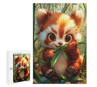 Jigsaw Puzzles 1000 PCS for Adults Cute Red Panda Eating Bamboo Adult Jigsaw Puzzle Toy Wall Decor Analysis And Logic Challenging To Complete 1000 PCS