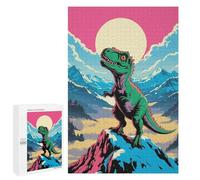 Jigsaw Puzzles 1000 PCS for Adults Dinosaur on Mountain Peak Illustration Teenagers Puzzles Hands-on Game Precision Cutting Help The Brain Exercise 1000 PCS