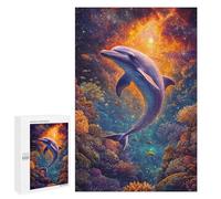 Jigsaw Puzzles 1000 PCS for Adults Dolphin in Space Teenagers Puzzles Toy Wall Decor Perfect Decoration Challenging To Complete 1000 PCS