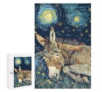 Jigsaw Puzzles 1000 PCS for Adults Donkey Sleeping Under Starry Night Sky Adult Jigsaw Puzzle Toy Wall Decor Analysis And Logic Challenging To Complete 1000 PCS