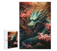 Jigsaw Puzzles 1000 PCS for Adults Dragon Amidst Cherry Blossoms -5 Jigsaw for Adults Anti-Stress Toys A Work of Art Great Gift for Gaming 1000 PCS