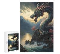Jigsaw Puzzles 1000 PCS for Adults Dragon by The Waterfall Jigsaw for Adults Anti-Stress Toys A Work of Art Great Gift for Gaming 1000 PCS