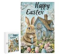 Jigsaw Puzzles 1000 PCS for Adults Easter Bunny in Garden Teenagers Puzzles Hands-on Game Precision Cutting Help The Brain Exercise 1000 PCS