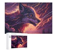 Jigsaw Puzzles 1000 PCS for Adults Electric Wolf Artwork Puzzle for Adults Anti-Stress Toys Enhance Memory Great Gift for Gaming 1000 PCS