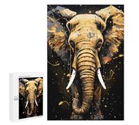 Jigsaw Puzzles 1000 PCS for Adults Elephant Golden Splatter Teenagers Puzzles Toy Wall Decor Perfect Decoration Challenging To Complete 1000 PCS