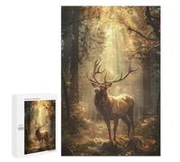 Jigsaw Puzzles 1000 PCS for Adults Enchanted Forest Elk Majesty Jigsaws for Adults Puzzle Family Activities Challenging To Complete Learning Educational Toys 1000 PCS