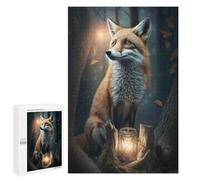 Jigsaw Puzzles 1000 PCS for Adults Enchanted Forest Fox Lantern Puzzles for Teenagers Family Activities Educational Challenge Challenging Game And Family Play 1000 PCS