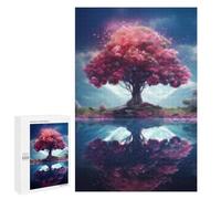 Jigsaw Puzzles 1000 PCS for Adults Fantasy Pink Tree Reflection Jigsaw Puzzle Anti-Stress Toys For Family Fun Deal As Gifts for The Whole Family 1000 PCS