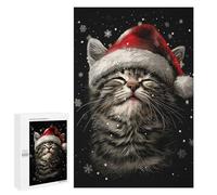 Jigsaw Puzzles 1000 PCS for Adults Festive Cat Christmas Adult Jigsaw Puzzle Toy Wall Decor Analysis And Logic Challenging To Complete 1000 PCS