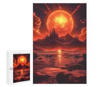 Jigsaw Puzzles 1000 PCS for Adults Fiery Desert Sunset Scene Jigsaws for Adults Puzzle Family Activities Challenging To Complete Learning Educational Toys 1000 PCS