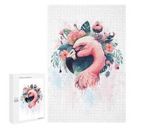 Jigsaw Puzzles 1000 PCS for Adults Floral Pink Flamingo Art Puzzle for Adults Relax Games Hand Speed Race for Birthday, Chrismas 1000 PCS