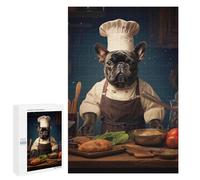 Jigsaw Puzzles 1000 PCS for Adults French Bulldog Chef Puzzle for Adults Relax Games Hand Speed Race for Birthday, Chrismas 1000 PCS