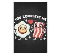 Jigsaw Puzzles 1000 PCS for Adults Funny Couples, You Complete Me - Cute Bacon & Egg Jigsaws for Adults Brain Teaser Game For Family Fun Help The Brain Exercise 1000 PCS