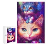 Jigsaw Puzzles 1000 PCS for Adults Galactic Cats Cosmic Whiskers Jigsaw for Adults Anti-Stress Toys A Work of Art Great Gift for Gaming 1000 PCS