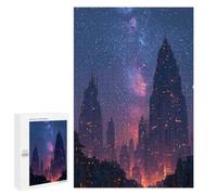 Jigsaw Puzzles 1000 PCS for Adults Galactic Cityscape Puzzles for Teenagers Family Activities Educational Challenge Challenging Game And Family Play 1000 PCS