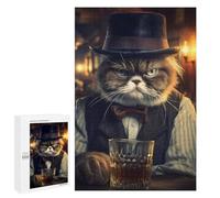 Jigsaw Puzzles 1000 PCS for Adults Gentleman Grumpy Cat Adult Jigsaw Puzzle Toy Wall Decor Analysis And Logic Challenging To Complete 1000 PCS