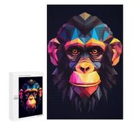 Jigsaw Puzzles 1000 PCS for Adults Geometric Style Chimpanzee Teenagers Puzzles Toy Wall Decor Perfect Decoration Challenging To Complete 1000 PCS
