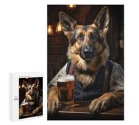 Jigsaw Puzzles 1000 PCS for Adults German Shepherd in The Pub Teenagers Puzzles Toy Wall Decor Perfect Decoration Challenging To Complete 1000 PCS