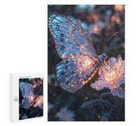 Jigsaw Puzzles 1000 PCS for Adults Glowing Butterfly on Flower Teenagers Puzzles Hands-on Game Precision Cutting Help The Brain Exercise 1000 PCS
