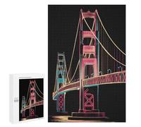Jigsaw Puzzles 1000 PCS for Adults Golden Gate Bridge Puzzles for Adults Fun Games Staycation Kill Time for Birthday, Chrismas 1000 PCS