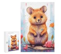 Jigsaw Puzzles 1000 PCS for Adults Golden Hamster in Flowers -1 Teenagers Puzzles Toy Wall Decor Perfect Decoration Challenging To Complete 1000 PCS