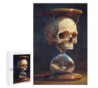 Jigsaw Puzzles 1000 PCS for Adults Gothic Skull in Sand Timer Adult Jigsaw Puzzle Toy Wall Decor Analysis And Logic Challenging To Complete 1000 PCS