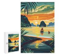 Jigsaw Puzzles 1000 PCS for Adults Ha Long Bay Vietnam Puzzles for Adults Fun Games Staycation Kill Time for Birthday, Chrismas 1000 PCS