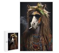 Jigsaw Puzzles 1000 PCS for Adults Hippie Horse Smoking Adult Jigsaw Puzzle Toy Wall Decor Analysis And Logic Challenging To Complete 1000 PCS