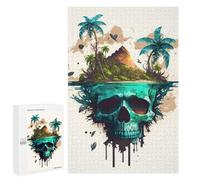Jigsaw Puzzles 1000 PCS for Adults Island Skull Reflection Jigsaw for Adults Anti-Stress Toys A Work of Art Great Gift for Gaming 1000 PCS