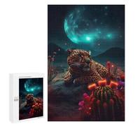Jigsaw Puzzles 1000 PCS for Adults Jaguar in A Fantasy Desert Night Jigsaw for Adults Anti-Stress Toys A Work of Art Great Gift for Gaming 1000 PCS