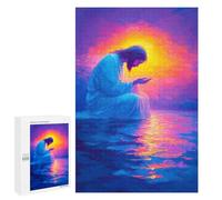 Jigsaw Puzzles 1000 PCS for Adults Jesus Praying at Sunset Adult Jigsaw Puzzle Toy Wall Decor Analysis And Logic Challenging To Complete 1000 PCS
