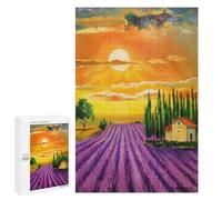 Jigsaw Puzzles 1000 PCS for Adults Lavender Field at Sunset Puzzle for Adults Anti-Stress Toys Enhance Memory Great Gift for Gaming 1000 PCS