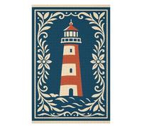 Jigsaw Puzzles 1000 PCS for Adults Lighthouse Illustration with Floral Border Jigsaws for Adults Brain Teaser Game Birthday Present Gifts for Friends And Family 1000 PCS
