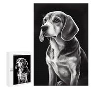 Jigsaw Puzzles 1000 PCS for Adults Monochrome Beagle Portrait Teenagers Puzzles Toy Wall Decor Perfect Decoration Challenging To Complete 1000 PCS