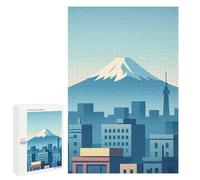Jigsaw Puzzles 1000 PCS for Adults Mount Fuji And Tokyo Skyline Illustration Puzzles for Adults Fun Games Staycation Kill Time for Birthday, Chrismas 1000 PCS