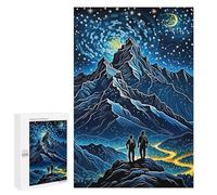 Jigsaw Puzzles 1000 PCS for Adults Mountain Climber Starry Night Adult Jigsaw Puzzle Toy Wall Decor Analysis And Logic Challenging To Complete 1000 PCS