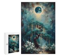 Jigsaw Puzzles 1000 PCS for Adults Mystical Tree Under A Glowing Moon Adult Puzzles Family Games Hand Speed Race Gifts for Friends And Family 1000 PCS