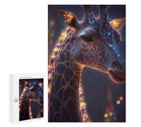 Jigsaw Puzzles 1000 PCS for Adults Neon Giraffe Adult Jigsaw Puzzle Toy Wall Decor Analysis And Logic Challenging To Complete 1000 PCS